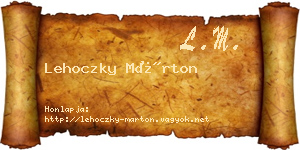 Lehoczky Márton névjegykártya