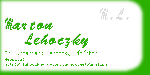 marton lehoczky business card